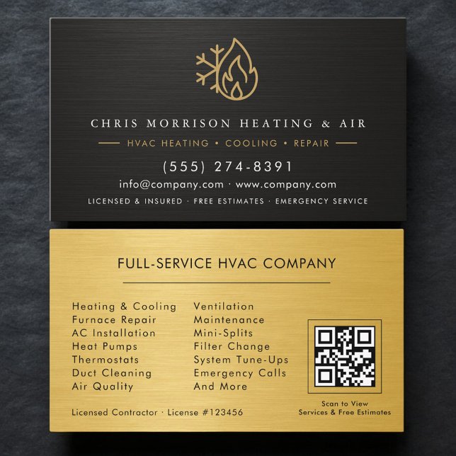 Heizung Kälte Service-Techniker QR-Code Visitenkarte (Von Creator hochgeladen)