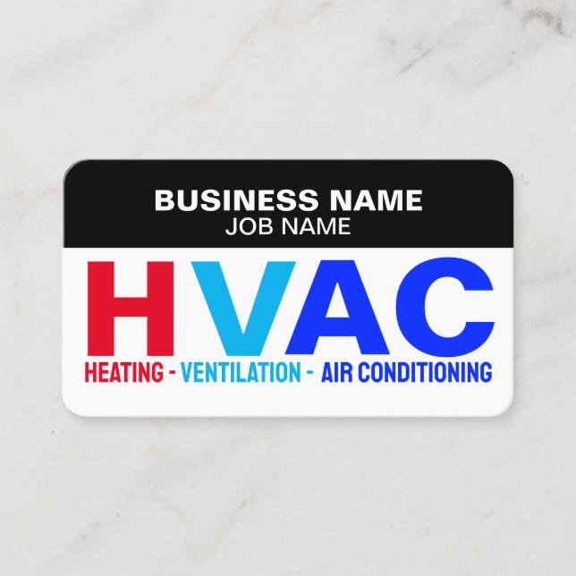 Heizung und Klimaanlage: HVAC für die Kühlung Visitenkarte (Vorderseite)