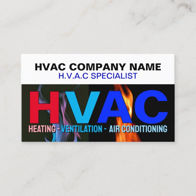 Heizung und Kühlung | AC & Ventilation, Pro HVAC Visitenkarte (Vorderseite)
