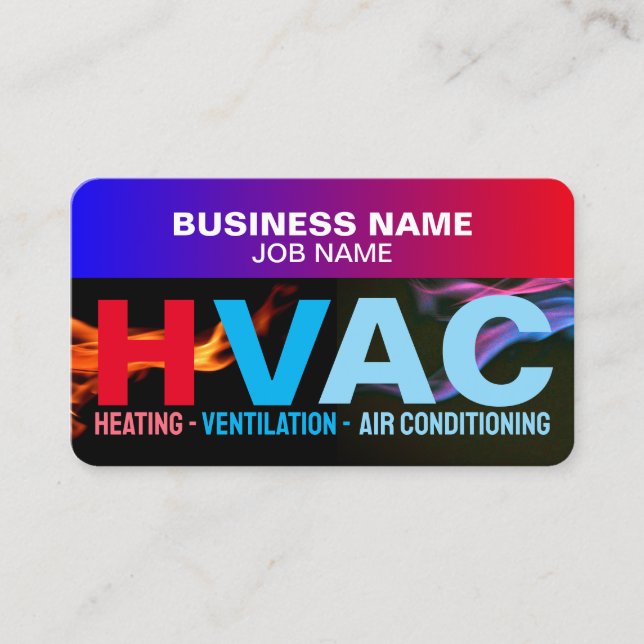 Heizungs- und Kühlungsnetzspezialisten | HVAC Visitenkarte (Vorderseite)