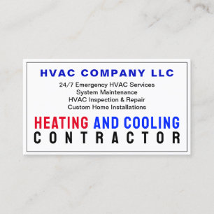 Heizungs- und Kühlunternehmen Visitenkarte