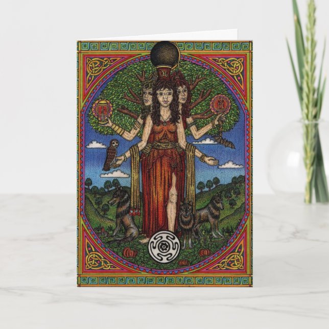 Hekate der Göttin (Bild und Synbole) 001 t, Gesche Karte (Vorderseite)