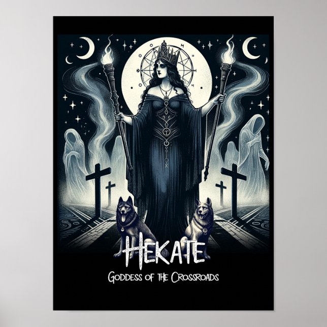 Hekate Goddess of the Crossroads Ghosted Spirits Poster (Vorne)