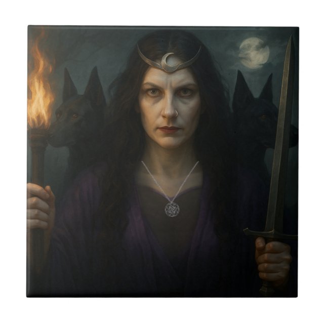 Hekate, Göttin der Kreuzung Fliese (Vorderseite)