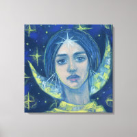Hekate, Mondgöttin, pastellfarbene Malerei, Fantas