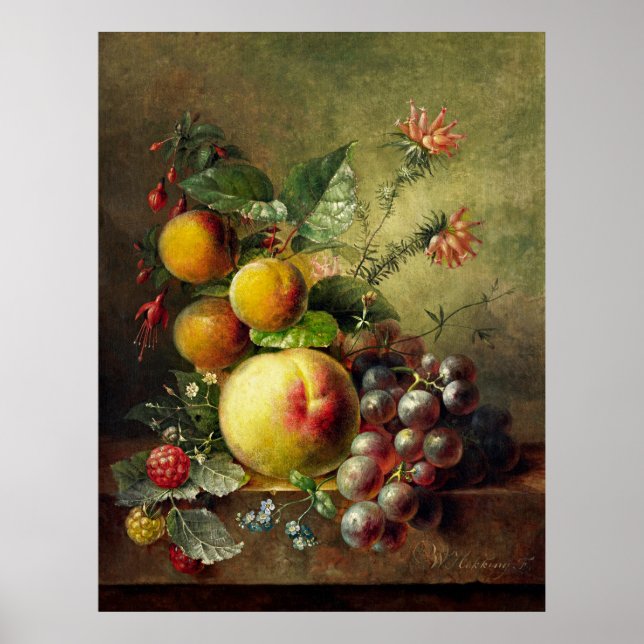Hekkings Stillleben mit Früchten Poster (Vorne)