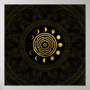 Hektar- und Mondrad Poster