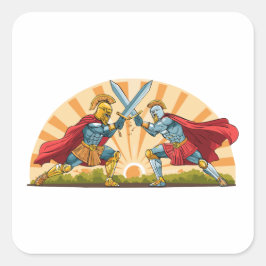 Hektor und Achilles Quadratischer Aufkleber