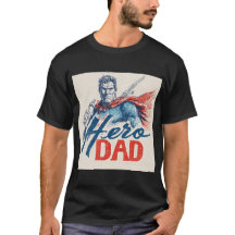 "Held Daddy" Superhelden-Illustration mit Babyflas