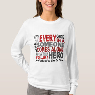 Held kommt entlang 1 Ehemann-Lungenkrebs T-Shirt