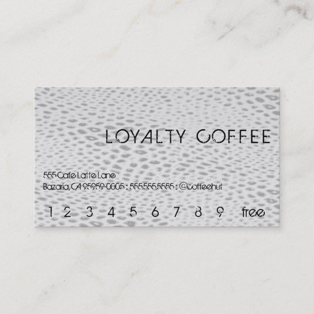 Held Snakeskin Loyalitäts-Kaffee-Lochkarte Treuekarte (Vorderseite)
