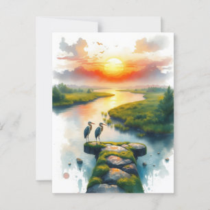 Helden bei Sonnenuntergang Postkarte