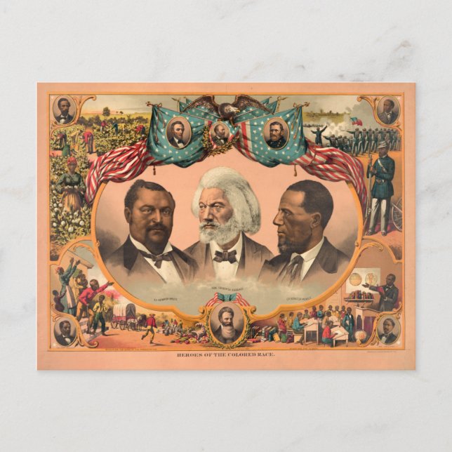 Helden der farbigen Rasse (1881) Postkarte (Vorderseite)