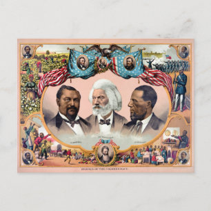 Helden der farbigen Rasse Poster 1881 Restauriert Postkarte
