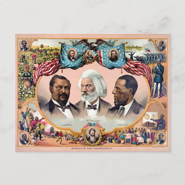 Helden des farbigen Rennens Poster 1881 wiederherg Postkarte (Vorderseite)