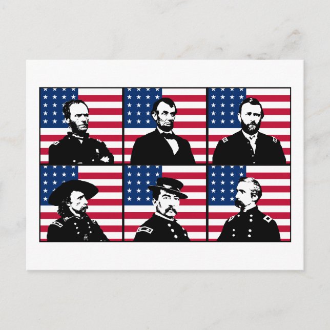 Helden des zivilen Krieges und die amerikanische F Postkarte (Vorderseite)