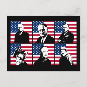 Helden des Zweiten Weltkriegs und die amerikanisch Postkarte