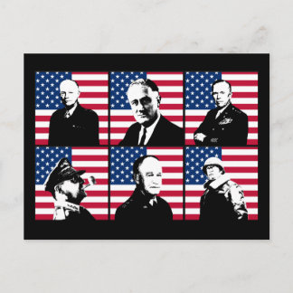 Helden des Zweiten Weltkriegs und die amerikanisch Postkarte