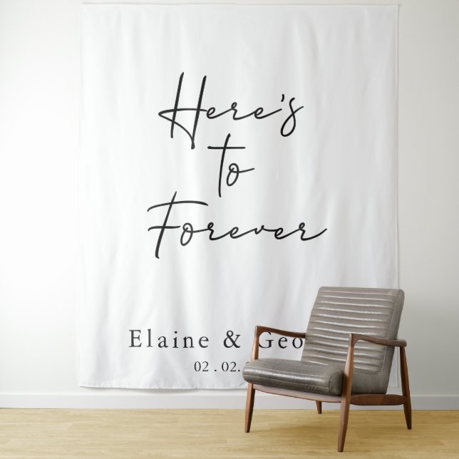 Helden für immer Hochzeit Foto Prop Hintergrund Wandteppich (Beispiel)