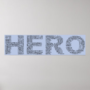 Helden im Kampf gegen den Krebs (Schwarzer Text) Poster