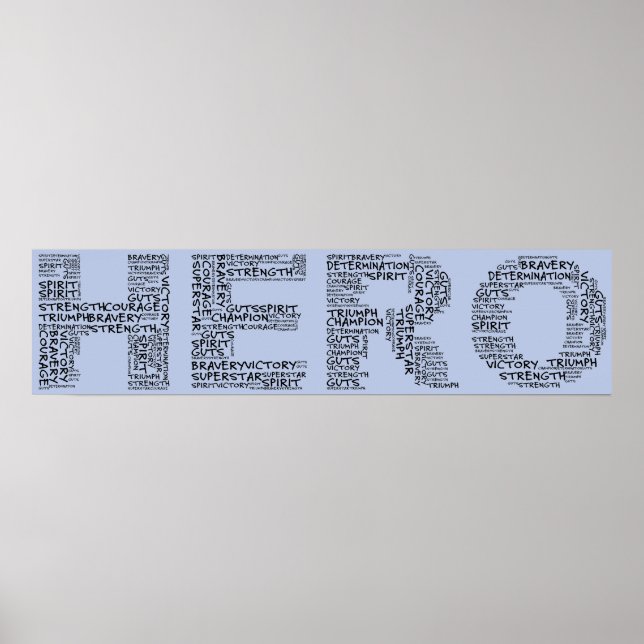 Helden im Kampf gegen den Krebs (Schwarzer Text) Poster (Vorne)