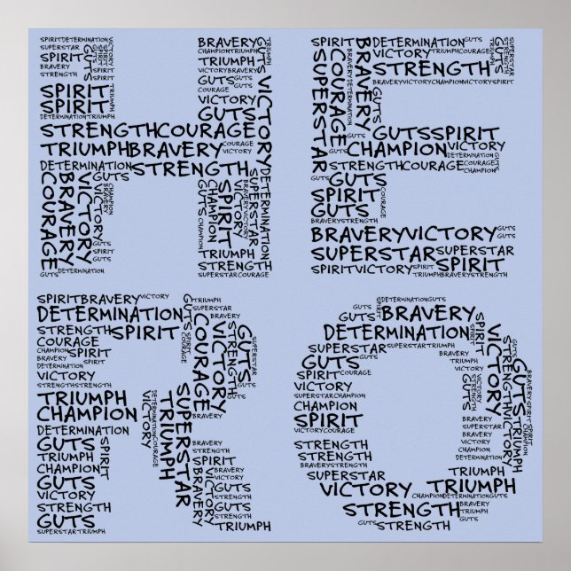 Helden im Kampf gegen den Krebs (Schwarzer Text) Poster (Vorne)