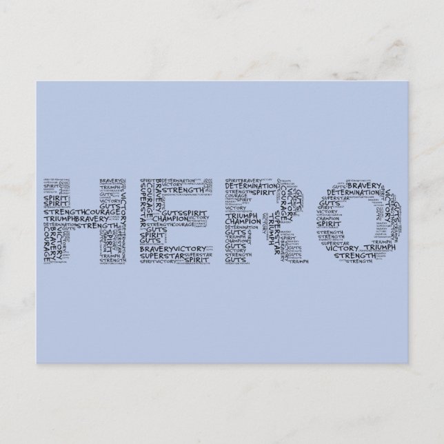 Helden im Kampf gegen den Krebs (Schwarzer Text) Postkarte (Vorderseite)