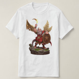 Heldenhafter geflügelter Zwergen-Krieger Fantasy A T-Shirt