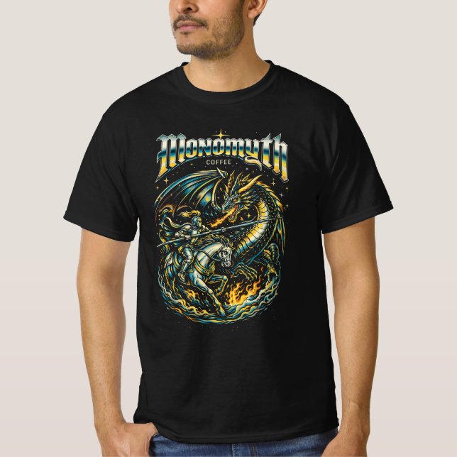 Heldensuche Vintage Fantasy Design T-Shirt (Vorderseite)