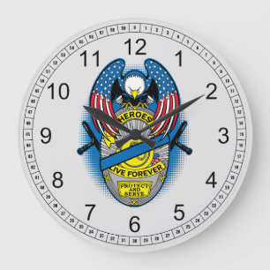 Helder leben für immer Polizei-Denkmal-Abzeichen Große Wanduhr