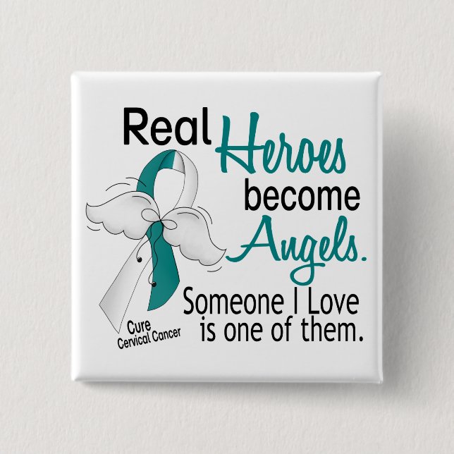 Helder werden Engels-Gebärmutterkrebs Button (Vorderseite)