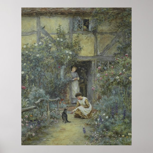 Helen Allingham Vintag den Saucer von Milch Poster (Vorne)