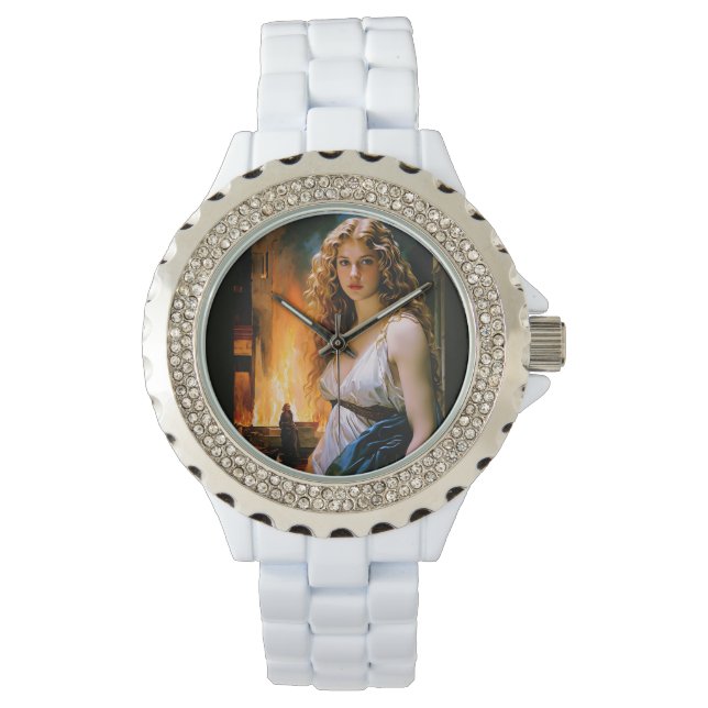 "Helen, ein Spartaner Schönheit, Troy's Fire" Armbanduhr (Vorderseite)