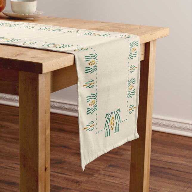 Helen Foster Pine Border Stencil Großer Tischläufer (Beispiel)
