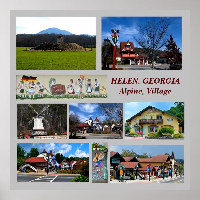 Helen, Géorgie Affiche du Village alpin (Devant)