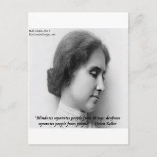 Helen Keller & berühmtes Zitat von Taub/Blind Postkarte