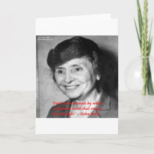 Helen Keller "Faith/Stength"-Schriftsatz Karte