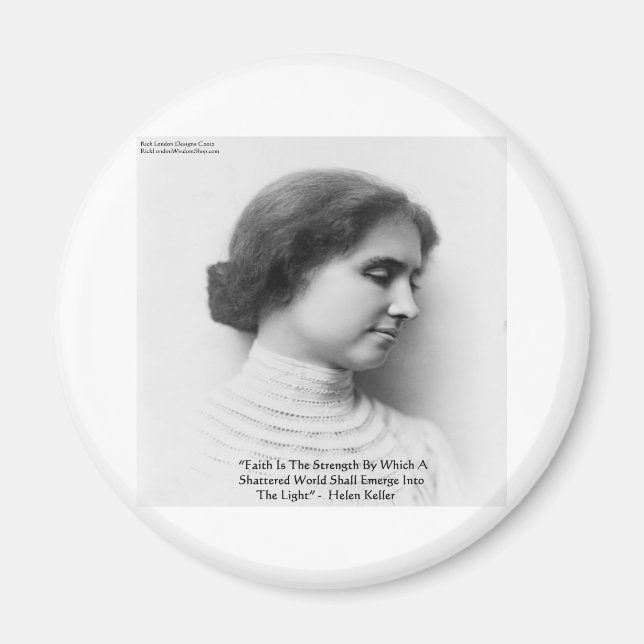 Helen Keller "Faith/Strength" Zitat von Weisheit Magnet (Vorne)