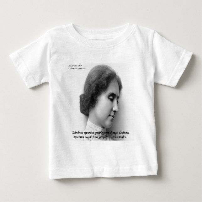 Helen Keller & Famous Deaf/Blindes Zitat Baby T-shirt (Vorderseite)