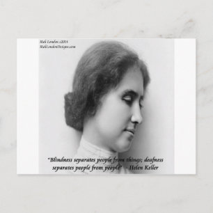 Helen Keller & Famous Deaf/Blindes Zitat Postkarte