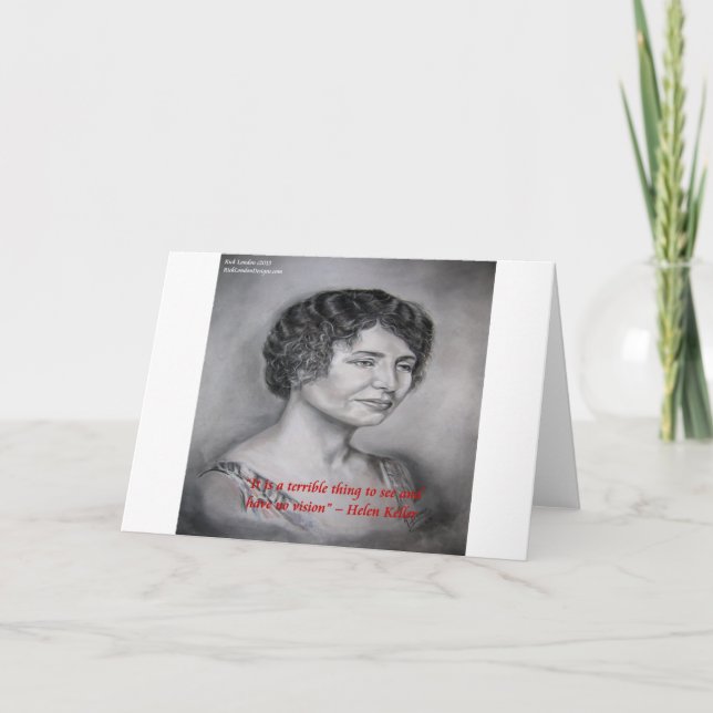 Helen Keller hat ein Weitblick-Angebot Karte (Vorderseite)