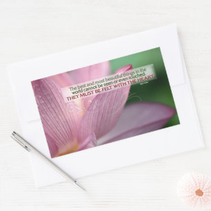 Helen Keller Inspiration Zitat "Felt with heart" Rechteckiger Aufkleber