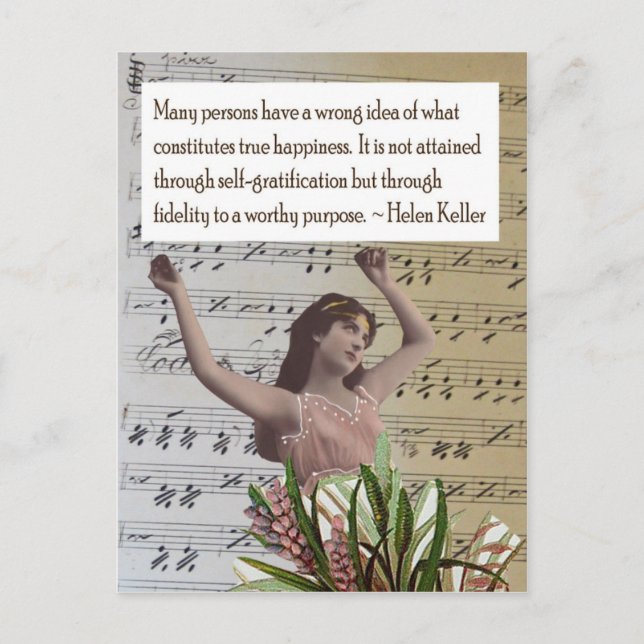 Helen Keller Quote Collage Postcard Postkarte (Vorderseite)