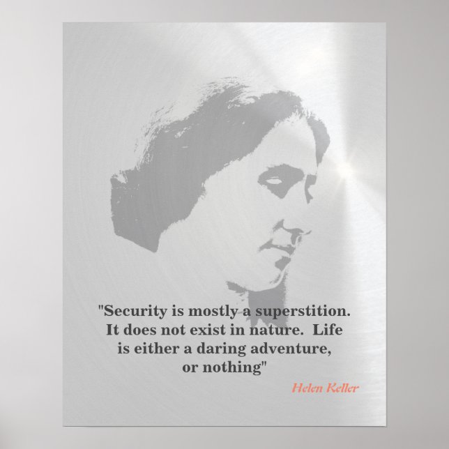 Helen Keller Quote On Security Poster (Vorne)