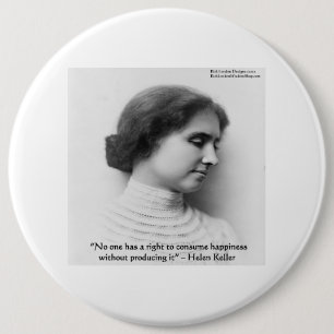 Helen Keller "Recht auf Glück" Weisheitszitat Gesc Button