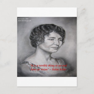 Helen Keller Zitat über Weisheit durch Visionen Postkarte