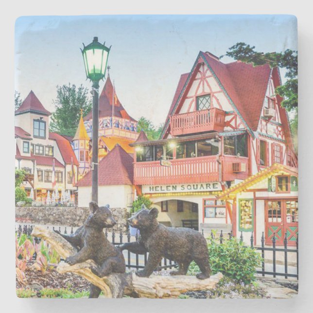 Helen Square, Helen Georgia, Helen Gifts, Steinuntersetzer (Vorderseite)