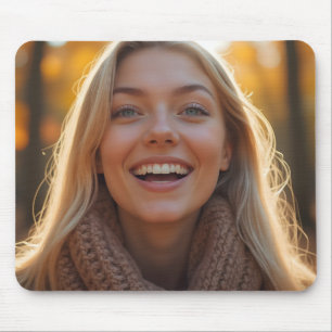 Helena Chevalier Nah-up im Herbstwald Mousepad
