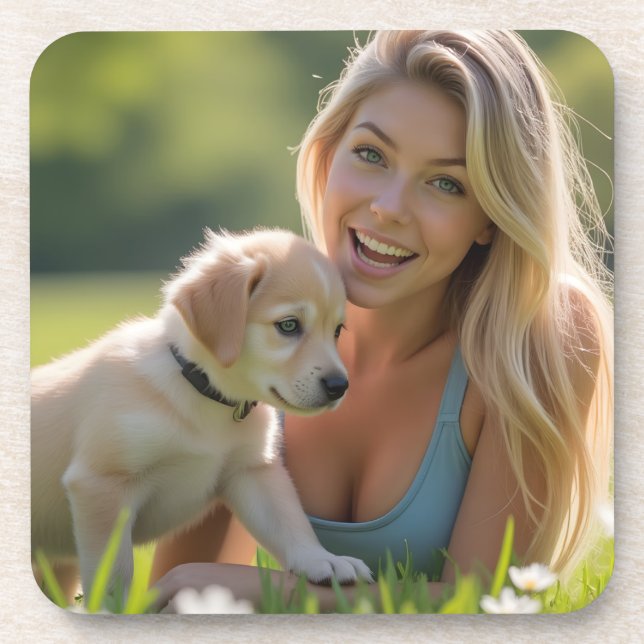 Helena Chevalier & Puppy Getränkeuntersetzer (Vorderseite)