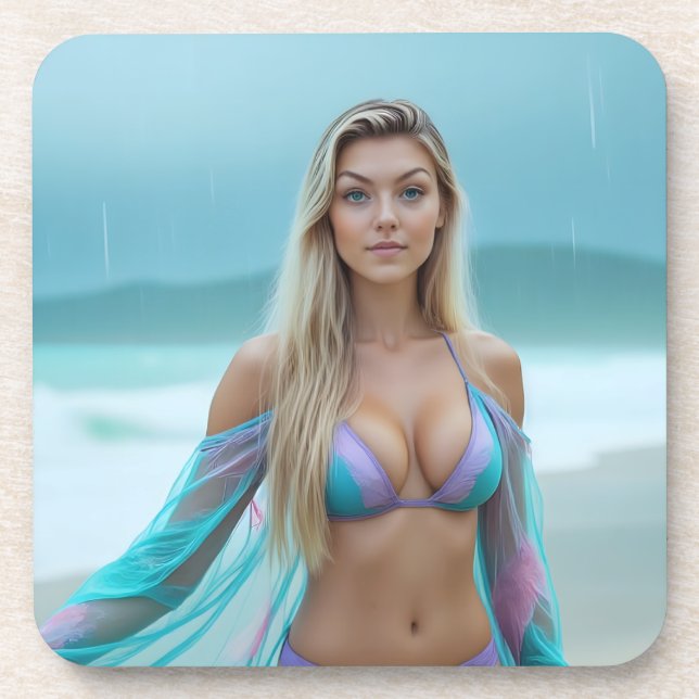 Helena Chevalier: Ruhe an der Küste Getränkeuntersetzer (Vorderseite)